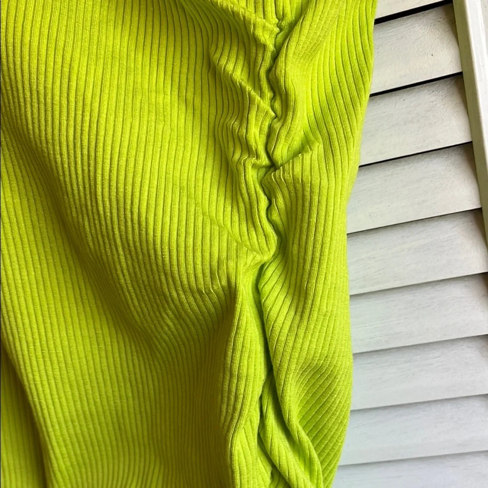 Fashion Nova Lime One-Shoulder Midi Dress - Picture 5 of 6